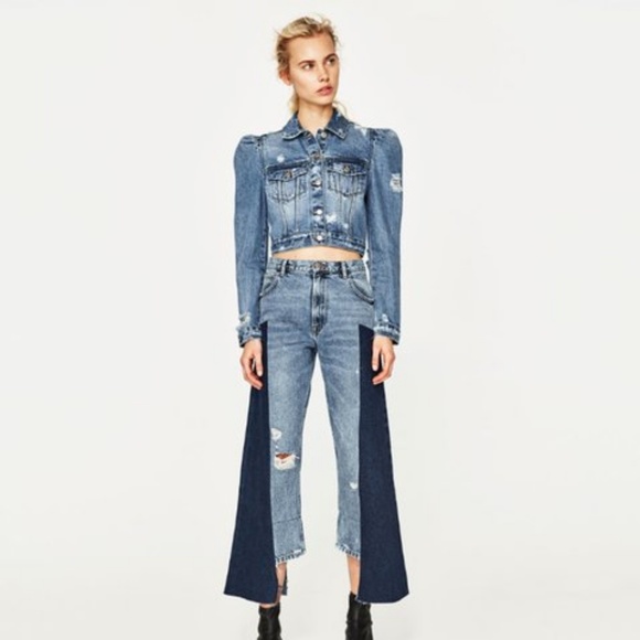 PLEASE sell me a  ZARA puffy shoulder denim jacket - Picture 3 of 11